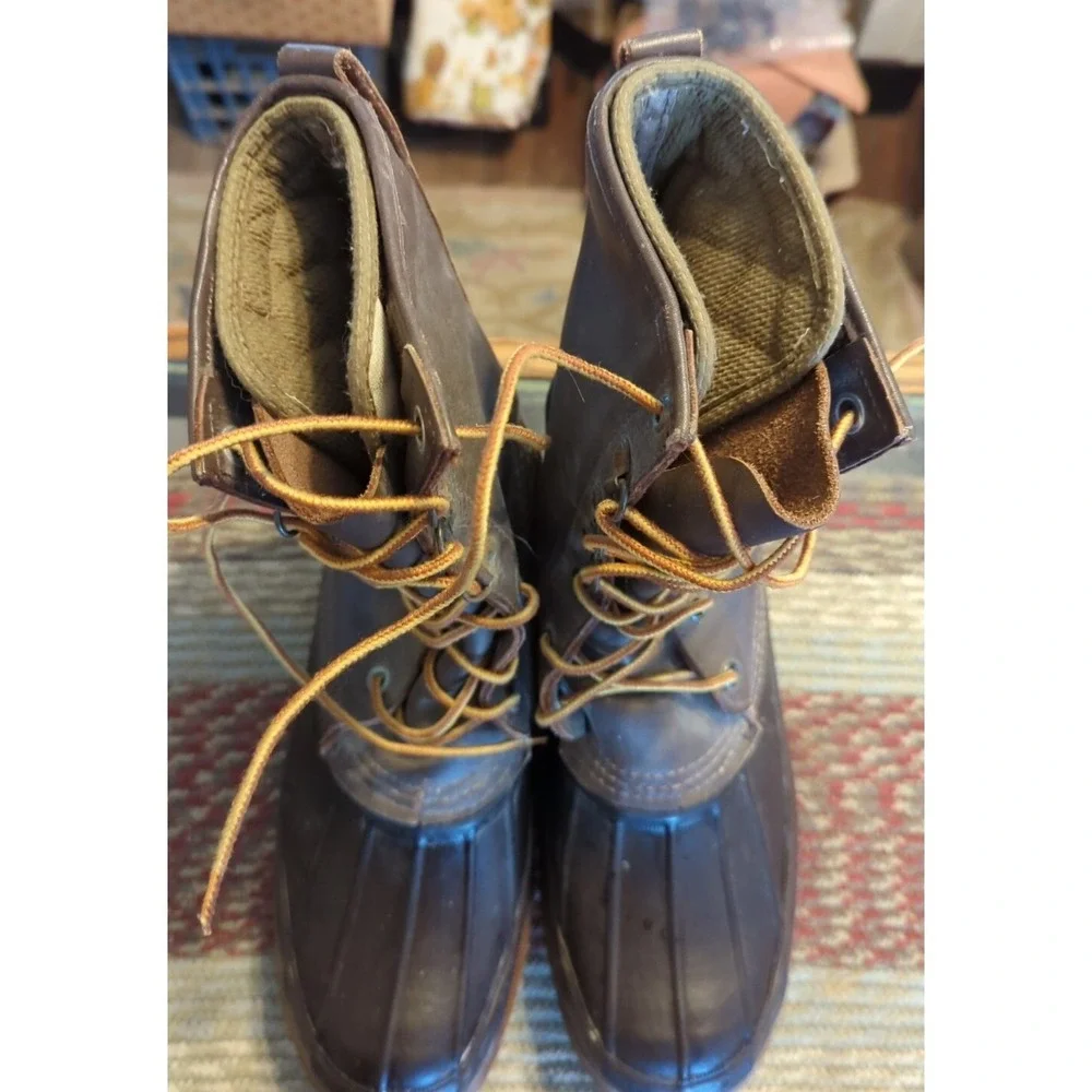 Orvis Mens Size 8 Leather Rubber‎ Winter duck /Snow /Rain Boots With Liner